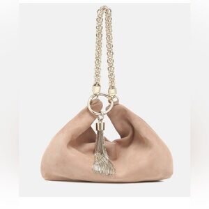 Jimmy Choo Elegant Suede Tassel Bag - Tan